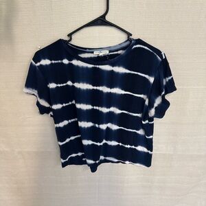Blue and White Tie-Dye Women's Top